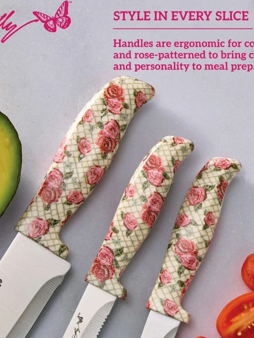 Dolly Parton 3-PC Chef's Knife Set- Rose